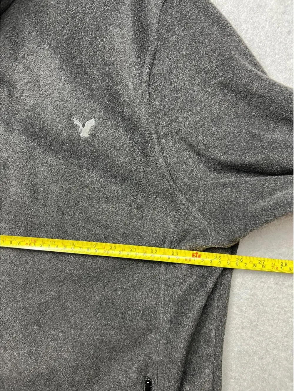 American Eagle Fleece Jacket Mens 3Xl Full Zip Gray Comfort Sweater Casual
